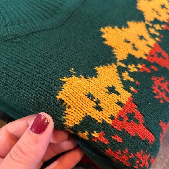 Vintage KMart Large 16-18 Green Turtleneck Sweater - Picture 7 of 11